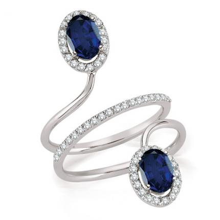 1.59 ct. Pırlanta Safir Yüzük